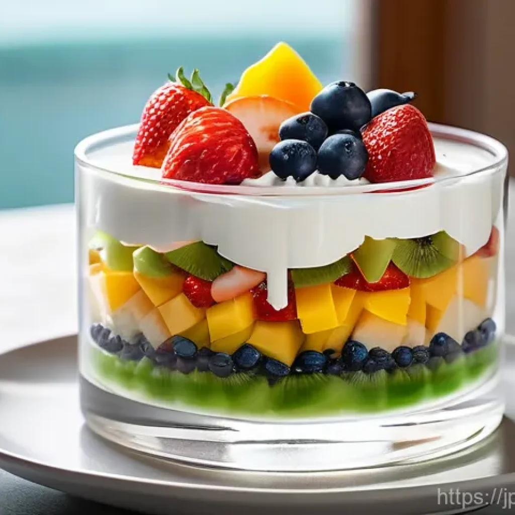 디저트 전문가의 인기 디저트 분석 - **Prompt:** A close-up, high-resolution food photography shot of a vibrant, "moe dan" (beautiful cro...