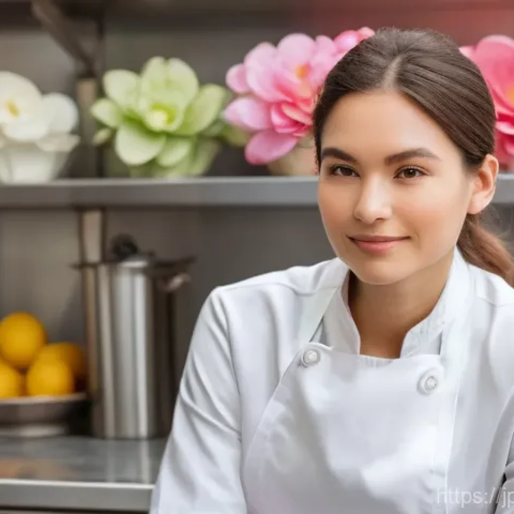 디저트 전문가의 대회 준비 및 경험담 - **A Patissier's Artistic Inspiration**
"A talented female patissier in her late 20s, with a thou...
